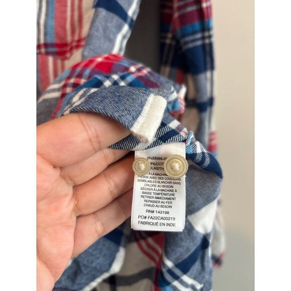 NWT Chubbies Stretch Plaid Flannel Long Sleeve Button Down Shirt Size Small - Picture 3 of 5